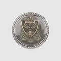 Bouton en métal vintage en alliage de zinc avec blason de couronne et dôme en résine - Bronze Antique