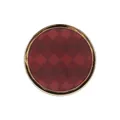 Elegant round metal button with red checkered resin inlay for high-end garments - 24L / 15.0mm / Gold+Red