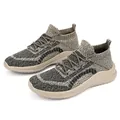 Baskets en maille respirante pour hommes, chaussures chaussettes souples en kaki et noir - Khaki