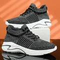 Grey breathable fly-knit sneakers for men and women, lightweight and durable sports shoes - 36 / Dark Gray