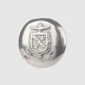 Vintage-Knopf aus Silber-Zinn-Legierung mit geprägtem nautischem Anker-Wappen-Design - 15.0mm / Nickel