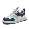 Children's breathable sports sneakers with stylish rotating buckle for boys and girls - Pink Gray