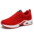 Vibrant red breathable mesh running shoes for women with cushioned air sole design - 36 / Red