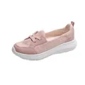 Casual pink slip-on walking shoes for women with comfortable thick white soles - 35 / Pink (1038)