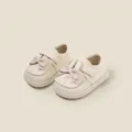 Adorable cream toddler girl princess shoes with pink bow and cute bunny ears design - Beige