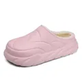 Waterproof pink winter slippers featuring cozy fleece lining and a thick platform sole - 36 / Pink