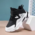 Baskets montantes imperméables en cuir pour garçons, coloris moderne noir et blanc - Noir et Blanc