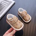 Scarpe primi passi per neonati con suola morbida e motivo orsetto per bimbi 0-2 anni - Kaki