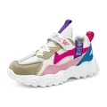 Scarpe da corsa in mesh traspirante rosa e bianco per bambine per sport e scuola - Beige