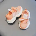 Chaussures de marche respirantes en maille rose pour tout-petits avec semelles souples - Taille 26 (Longueur intérieure 16,7 cm) / Orange