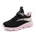Zapatillas de malla rosa y negra para niñas de 3 a 6 años con cierre de velcro. - Malla Negra
