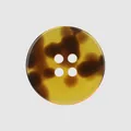 Premium four-hole tortoiseshell resin button for high-end garment decoration and crafts - Round 4-Hole Button / 24L=15.0MM / Dark Brown