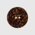 High-end classic round resin button featuring a tortoiseshell pattern with two-hole design - Brown