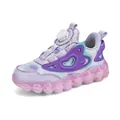 Zapatillas de malla morada para niñas con diseño de corazón y sistema de cordones rápidos - Malla Púrpura