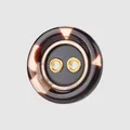 High-end resin decorative button with tortoiseshell pattern and golden eyelets - 15.0mm (24L) / Brown