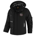 Schwarze wasserdichte, dicke Kapuzenjacke für Herren, warmer Wintermantel aus Baumwolle - XS / Oberteile / Schwarz (8899)