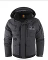 Herren dicke wasserdichte Winterjacke mit Kapuze in Dunkelgrau für Outdoor-Aktivität - XS / Oberteile / Dunkelgrau (3889)