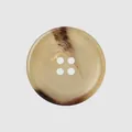High-quality circular resin button featuring a classic brown tortoiseshell pattern with 4 holes - 23mm (36L) / Cream Tortoise