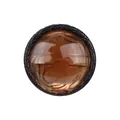 Elegant amber brown resin button with a vintage black carved border for clothing - 24L (15.0MM) / Brown