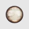 Premium Japanese resin decorative button with a translucent center and carved edge. - 24L (15.0MM) / White