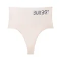Breathable high-waisted seamless sports thong for women with ENJOY SPORT letter print - M / Bottoms / Nude