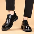 Zapatos de negocios para hombre en cuero genuino negro con suela gruesa para el trabajo - 38 / Negro (1991-3)