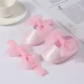 Zapatos de princesa rosa para bebé y conjunto de diadema con lazo de satén dulce - 11 (10,5cm) / Rosa (Lazo de Lunares)