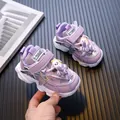Stylische lila Cartoon-Sneaker für Kleinkinder mit süßem Flugzeugdesign für Kinder - Lila