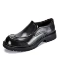 Classic black men's business leather loafers with thick soles and premium cowhide - 39 / Slip-On Thick Sole (A20121) / Black