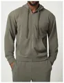 Felpa con cappuccio e zip da uomo verde oliva per sport, casa e tempo libero urbano. - Grigio Tempesta