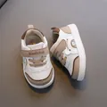 Breathable toddler sneakers with mesh upper and non-slip sole in khaki and white - 16 / Khaki