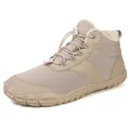Botas de nieve beige con forro polar y cordones elásticos para actividades invernales - 38 / Blanco Roto