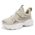 Breathable mesh dad shoes for boys featuring thick soles and comfortable beige design - 28 / Beige