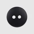 High-quality matte black round 2-hole button for premium clothing and accessories - 2-Hole Bread Shape / 11.5mm / Black