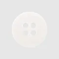 High-end Japanese style white round four-hole decorative button for elegant apparel - 4-Hole Bread Shape / 11.5mm / Natural