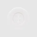 Classic white matte resin four-hole decorative button for high-end apparel and luxury coats - 4-Hole Wide Edge Shape / 11.5mm / Natural