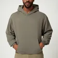 Sudadera con capucha oversize para hombre en verde oliva, estilo casual americano deportivo - Gris Tormenta