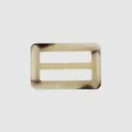 High-end marbled urea buckle for garments with rectangular design - Adjustable Buckle / Size 40L / Light Coffee