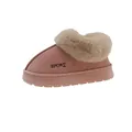 Bottes de neige roses d'hiver pour femmes avec doublure en fausse fourrure et semelle épaisse - Rose