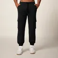 Professionelle schwarze Cargo-Jogginghose für Herren mit mehreren Taschen und Kordelzug - Schwarz