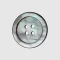 High-end iridescent black mother of pearl four-hole shell button for luxury clothing decoration - 15.0mm (24L) / Gray