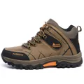 Botas de senderismo de caña alta para hombre con suela de tracción en marrón y negro - 39 / Caqui (8518)