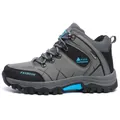 Zapatillas de senderismo altas para hombre en gris y azul con suela antideslizante - 39 / Gris Humo (8518)