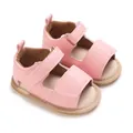 Sandales bébé rose en similicuir PU avec semelle souple antidérapante pour l'été - Rose