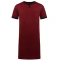 Comfortable men's long modal sleep shirt in burgundy featuring V-neck and chest pocket - S / Robe / Burgundy