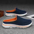 Mules d'extérieur en maille respirante au design bleu marine et orange vif - 39 / Bleu Foncé et Orange (8877)