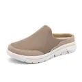 Mules sans lacets en maille respirante marron clair avec semelle blanche confortable - 39 / Marron (8877)