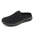 Black breathable mesh mule sneaker with decorative gold line on sole - 35 / Black