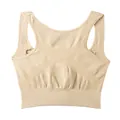 Seamless breathable wireless front-buckle yoga sports bra in a classic beige color - XL/XXL / Tops / Nude