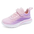 Stylish pink and purple girl's sports sneaker with breathable mesh and Velcro strap - 28 / Pink